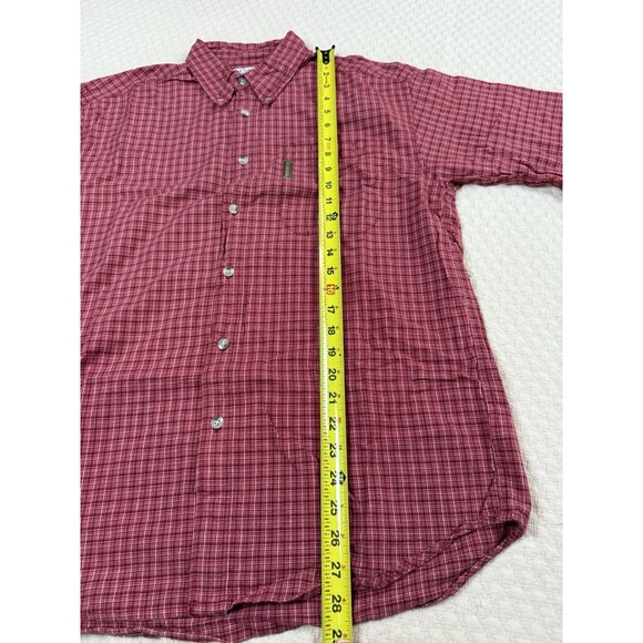Columbia Sportswear Outdoor size Med Short Sleeve Button Down Red‎ Check Plaid - Picture 11 of 11